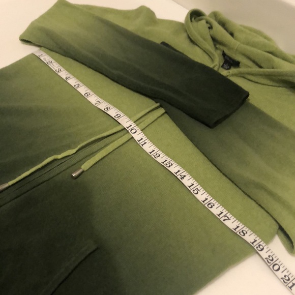 Cashmere Set PURE AMICI Ombre in green Sz L/XL(hooded cardigan/tanktop) - Picture 8 of 11